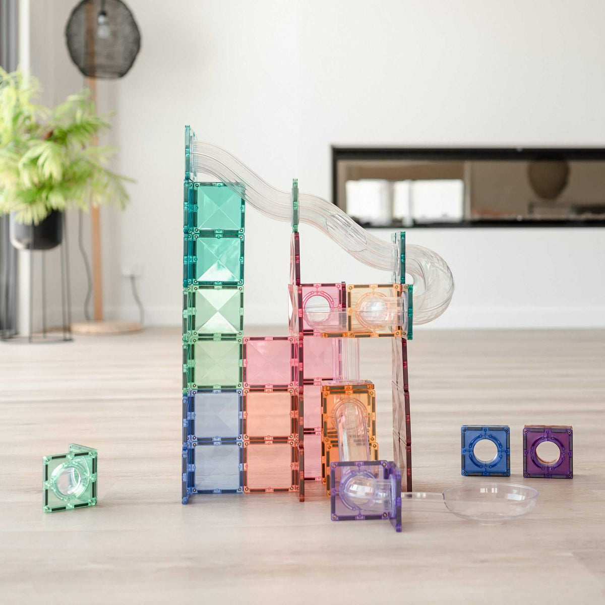 Connetix - Magnetbausteine "Pastel Ball Run Expansion Pack", 80 Teile