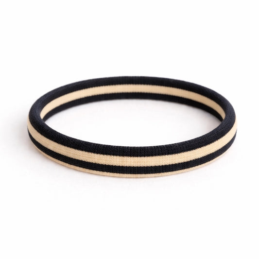 Herr & Frau Hempel – Haargummi „Lulu Beige-Black“ weich & ohne Metall