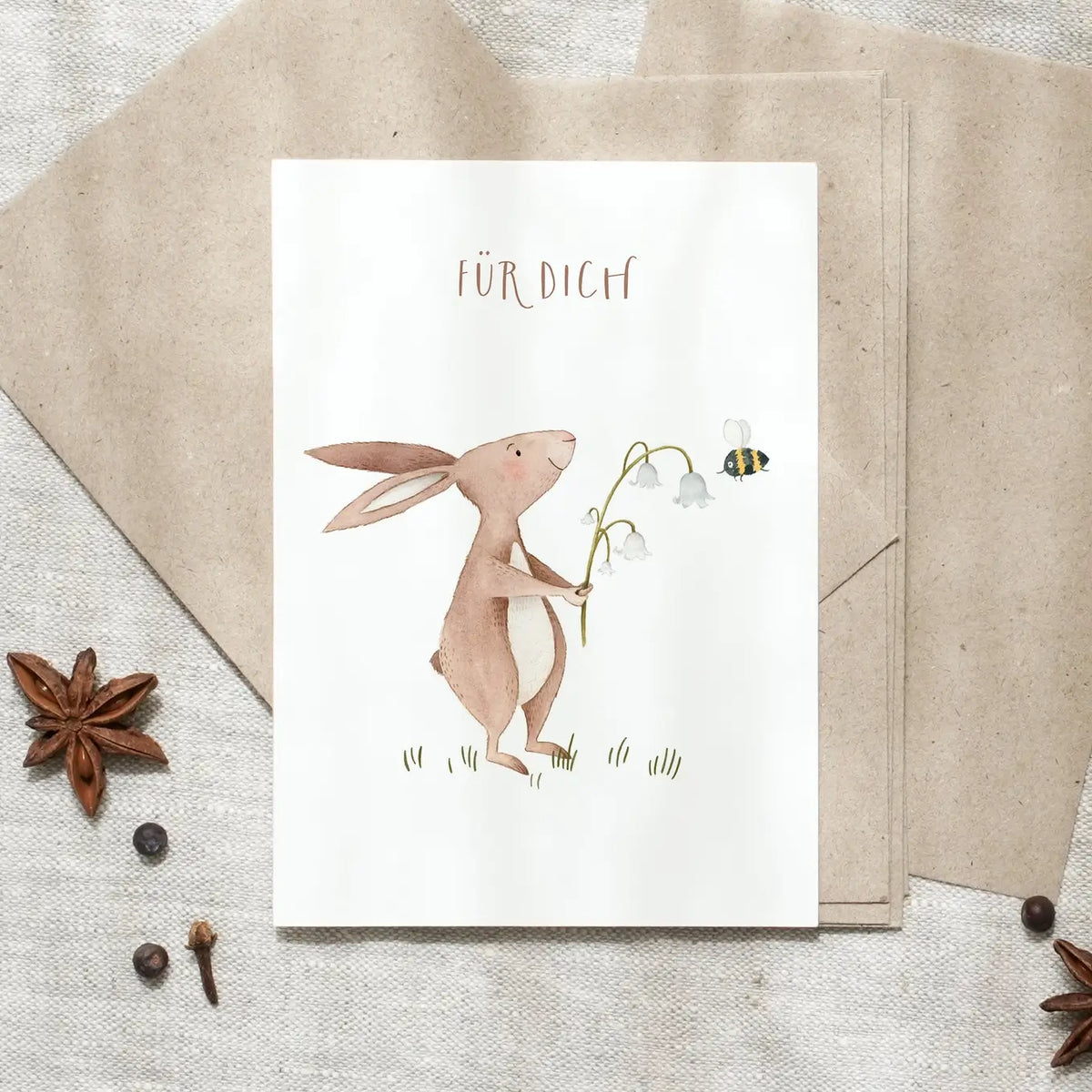 Leo la Douce – Postkarte "Hase | Für dich", nachhaltig & hochwertig