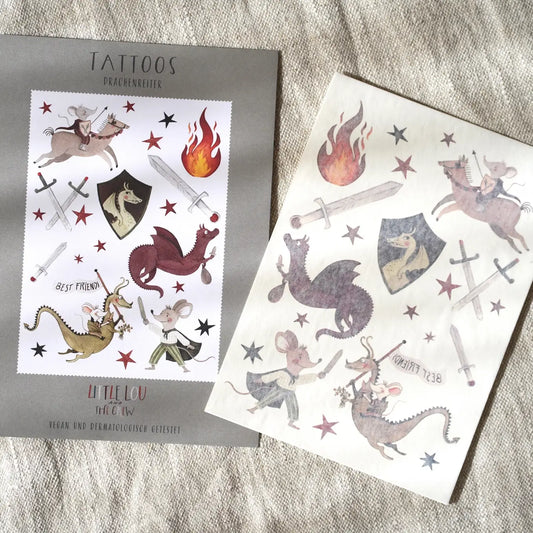 Leo la Douce – Tattoo Set "Drachenreiter", dermatologisch getestet