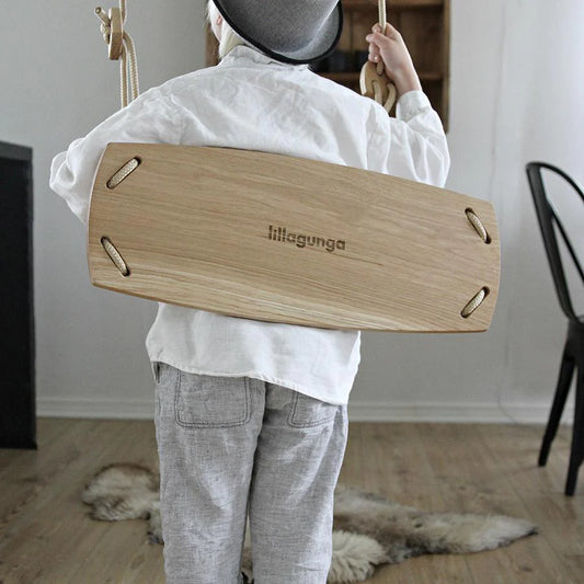 Lillagunga – Kinderschaukel „Classic Oak White“ Natur, Holzschaukel