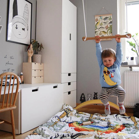 Lillagunga – Kinderschaukel „Bone Birch Grey“, Schaukel aus Holz