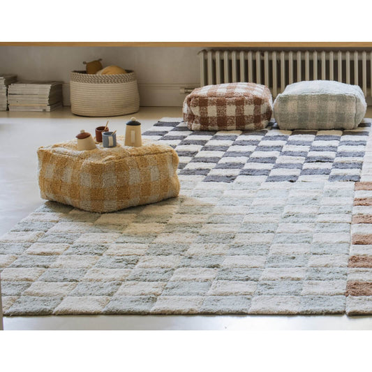 Lorena Canals - Teppich Karo Blue 120x160cm Waschbar