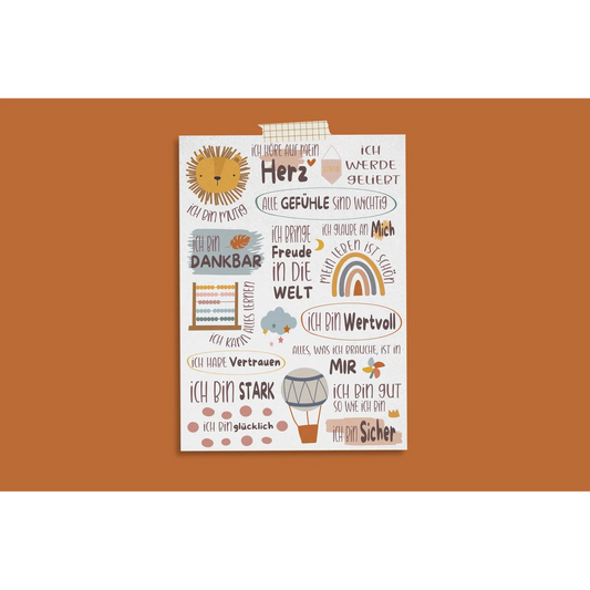 Modern Kids Art – Affirmationskarte "Harmonie"