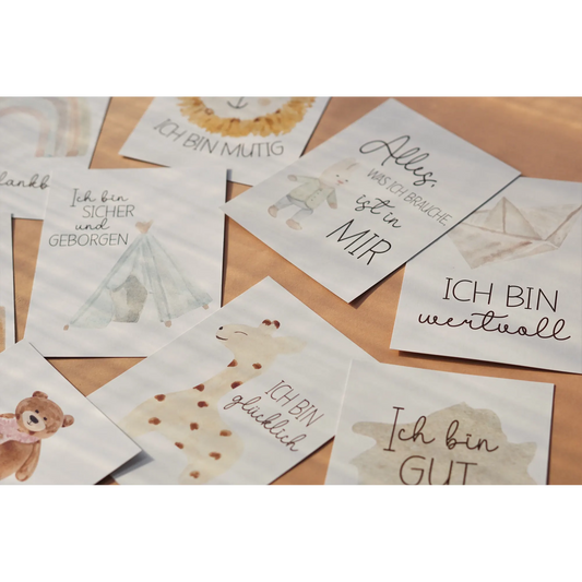 Modern Kids Art – Affirmationskarten Set „Aquarell“ für Kinder