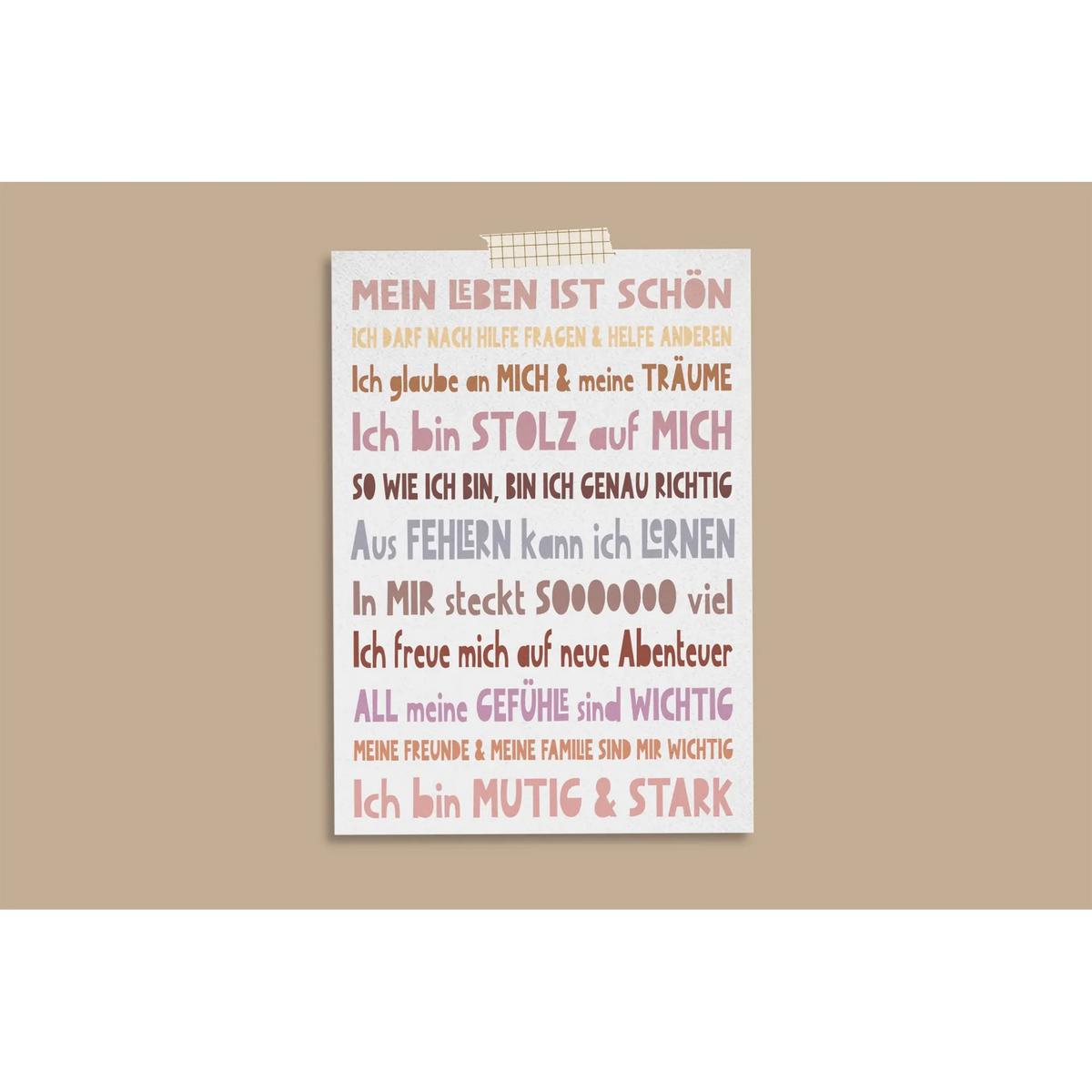 Modern Kids Art – Affirmationskarte "Sweet Words"