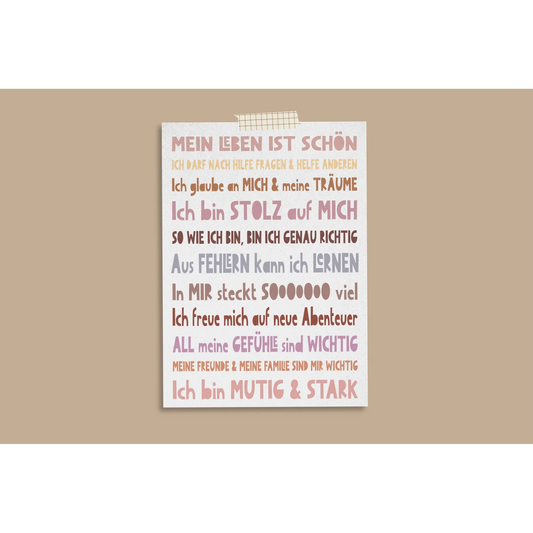 Modern Kids Art – Affirmationskarte "Sweet Words"