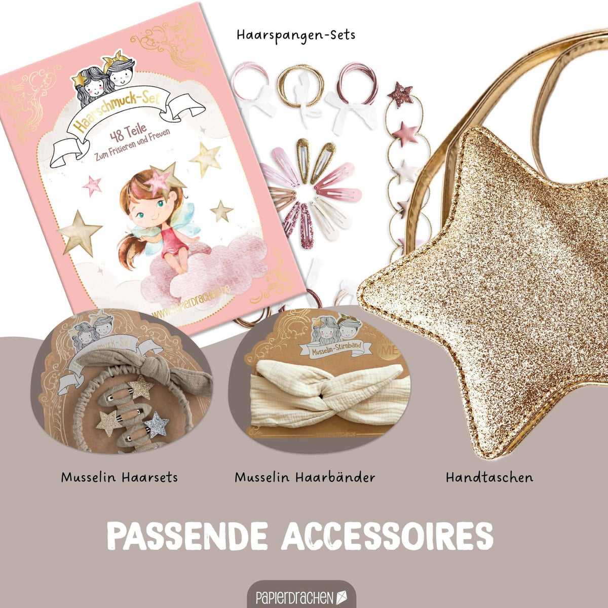 Papierdrachen - Tüll Cape mit Glitzer - beige