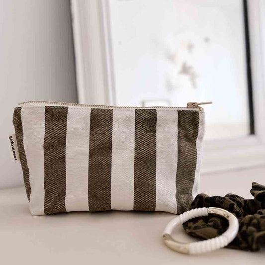Rose in April – 2-in-1 Geldbörse & Kosmetiktasche "Stripes Olive"