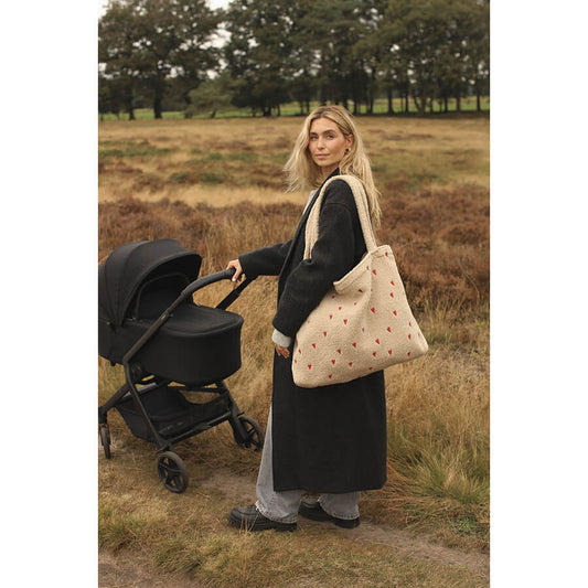 MOM BAG - TEDDY ECRU HEARTS