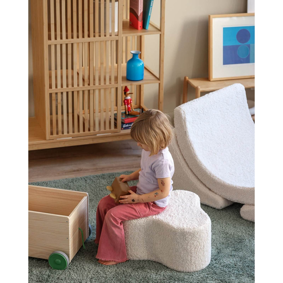 Wigiwama – Kinder Sitzpuff "Wolke" Teddy Creme 39,5cm