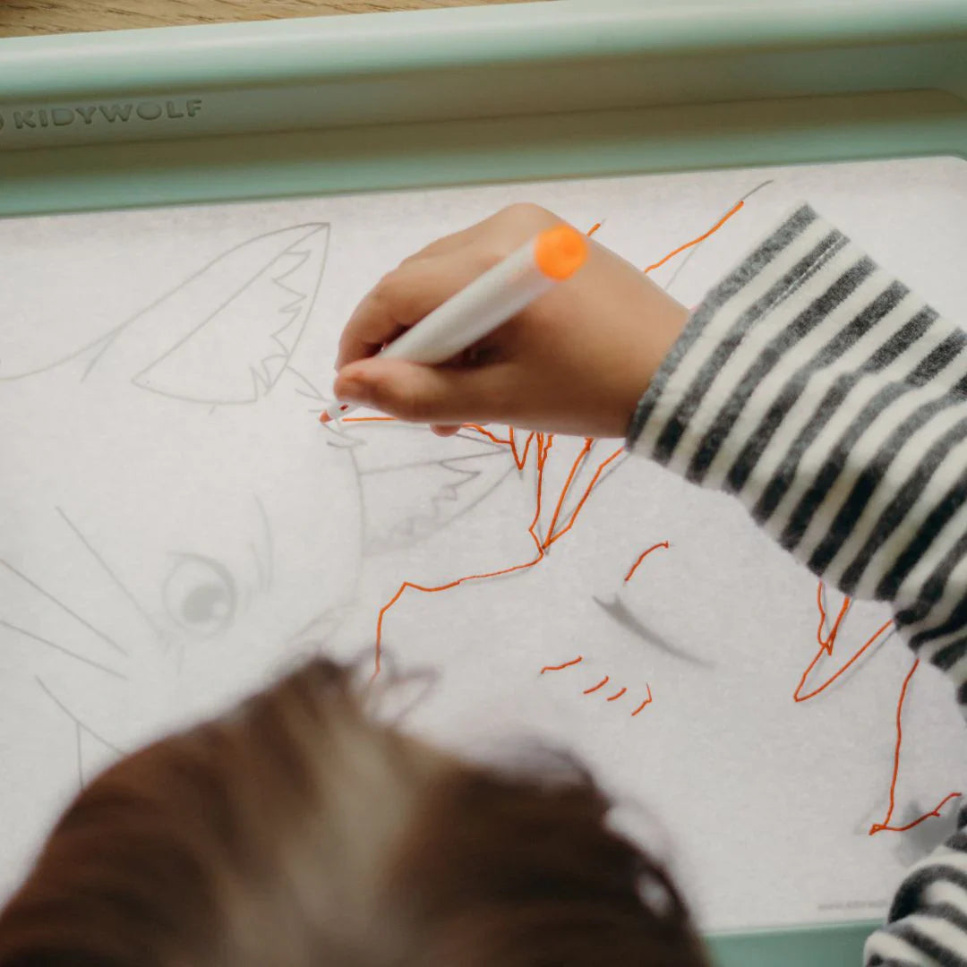 KIDYWOLF Kidydraw Pro – LED Leuchttafel & Maltafel 2-in-1, grün