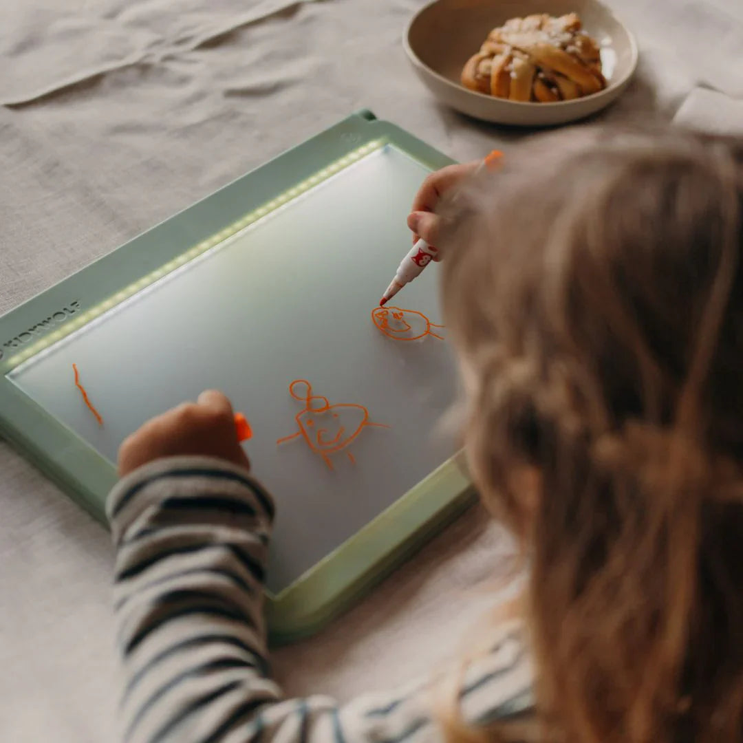 KIDYWOLF Kidydraw Pro – LED Leuchttafel & Maltafel 2-in-1, grün