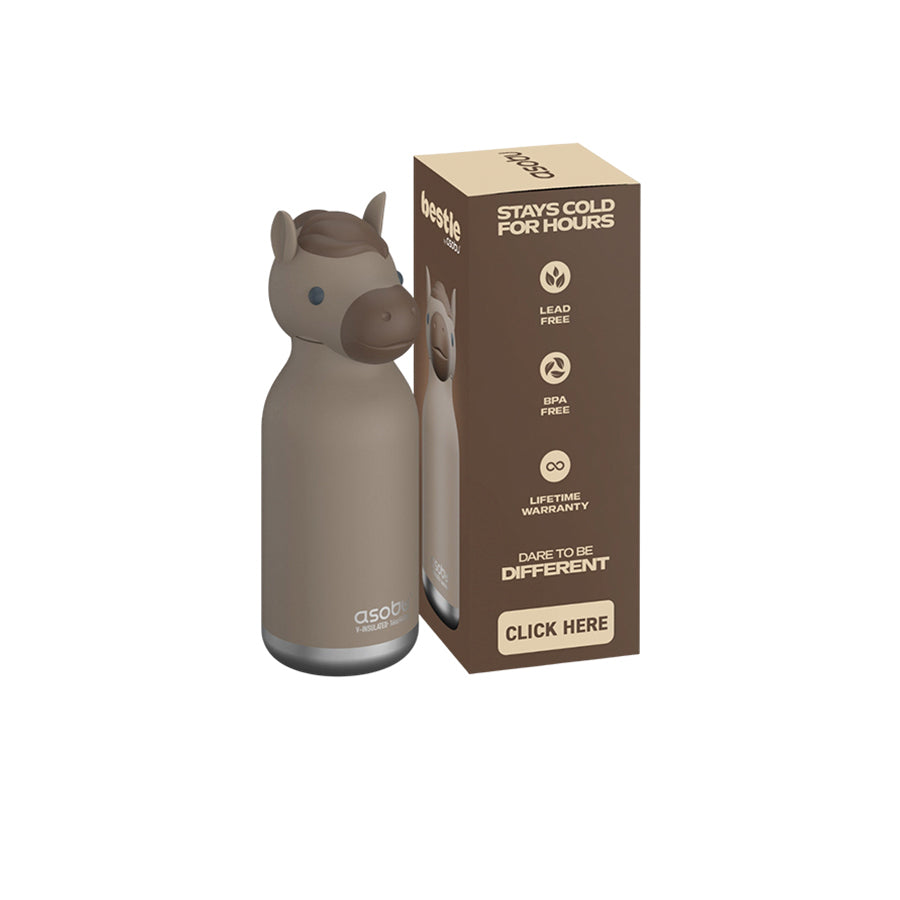 Asobu – Kinder Trinkflasche aus Edelstahl “Bestie Horse”, 460 ml