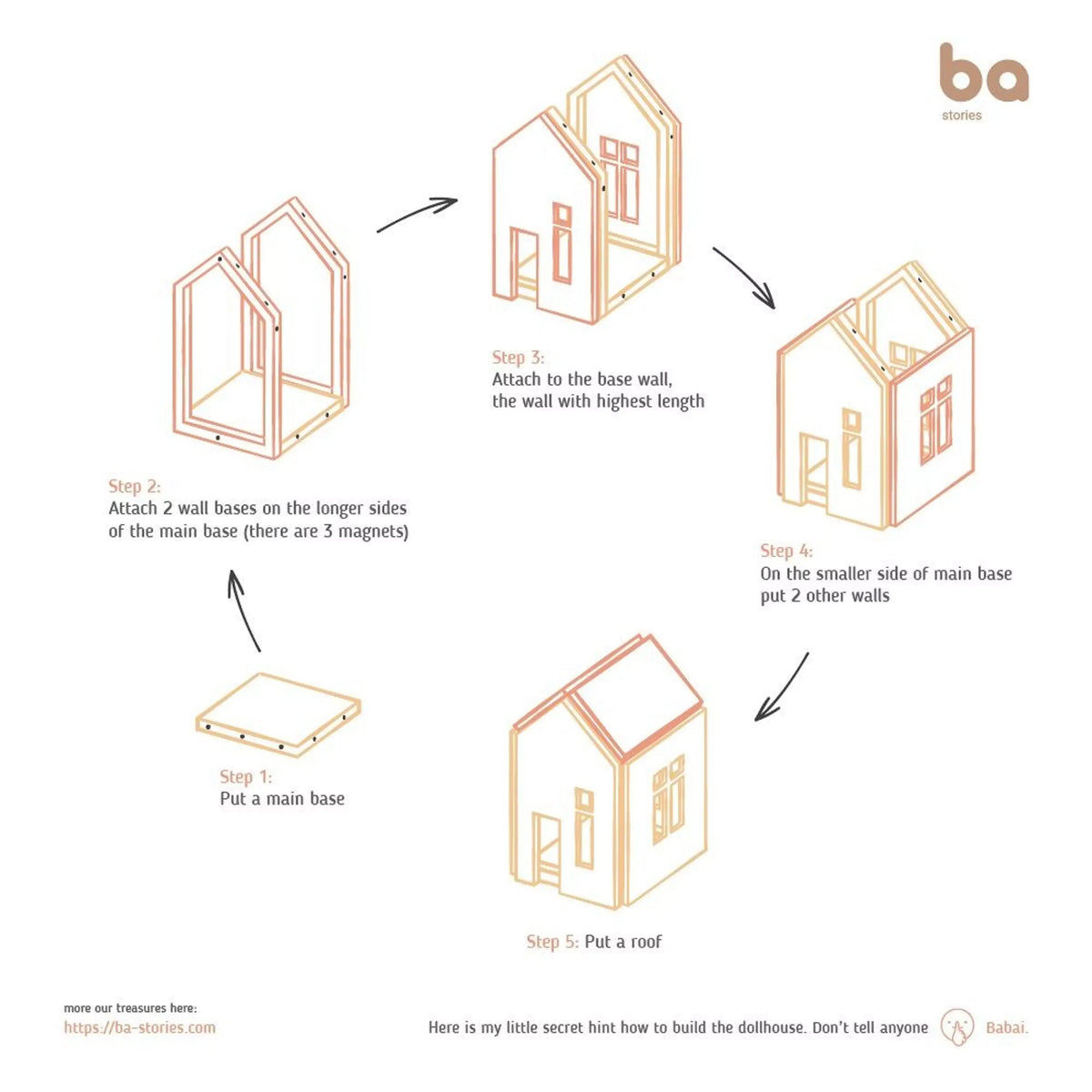 Babai Toys - Puppenhaus Dollhouse on Magnets S