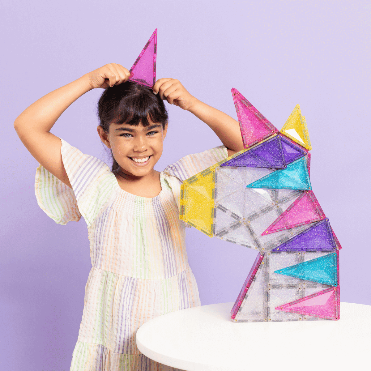 Connetix - Magnetbausteine "Glitter Unicorn", 56 Teile