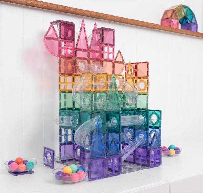 Connetix - Magnetbausteine "Pastel Ball Run Expansion Pack", 80 Teile