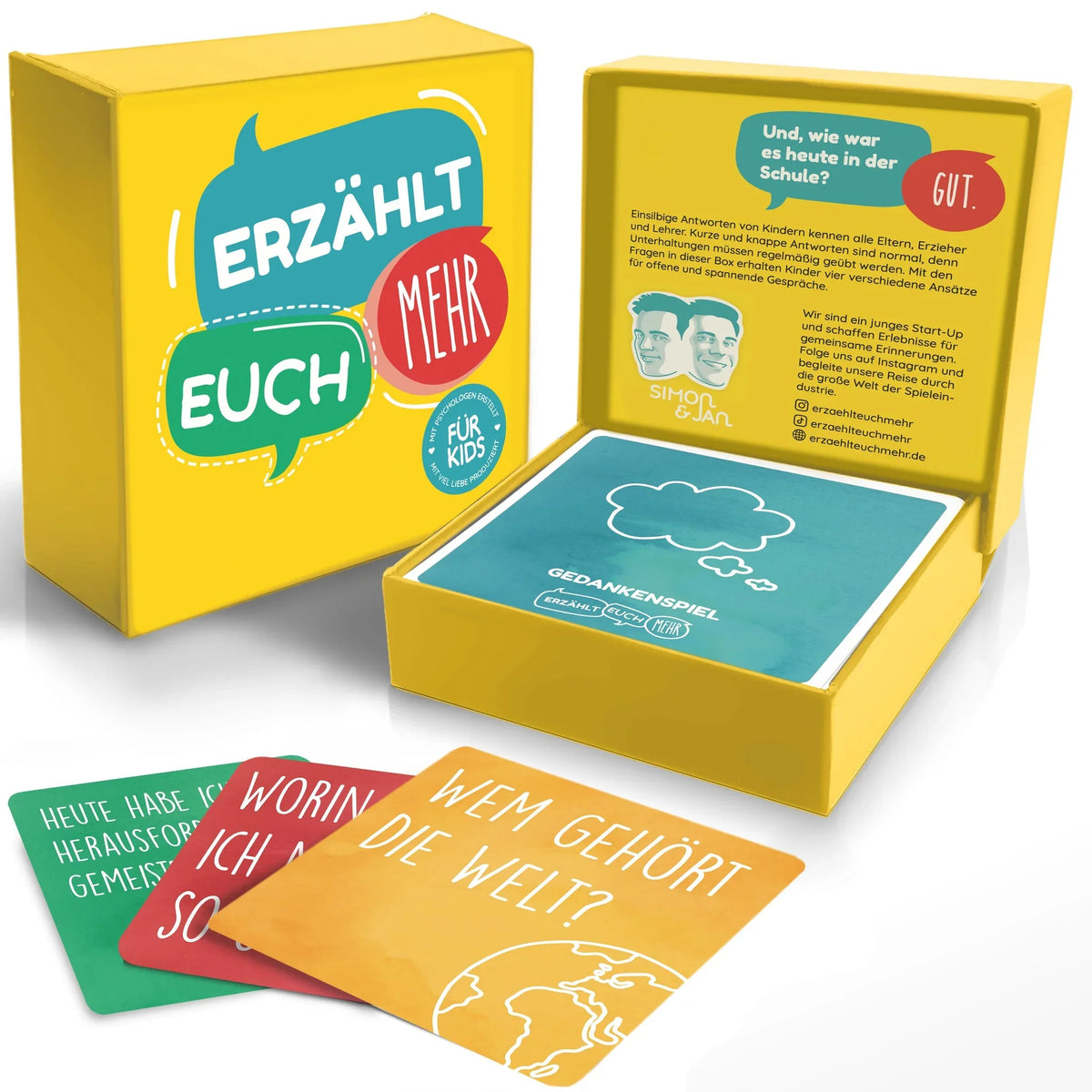 Simon & Jan „Erzählt euch mehr für Kids“ – Gesprächsspiel 75 Karten