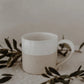 Eulenschnitt - große Tasse "Herz" aus Steingut, 400 ml