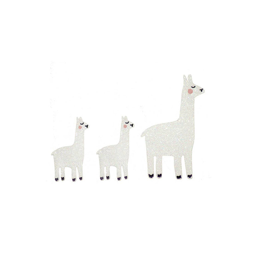 Bügelstoffsticker – Glitter lamas