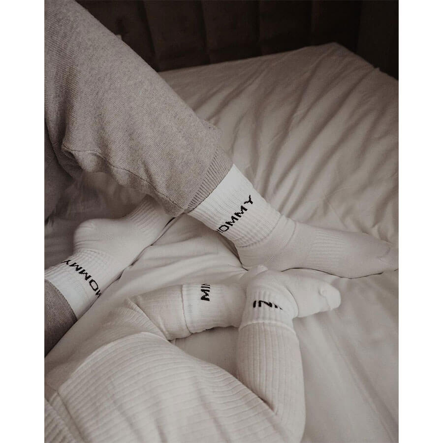 Famvibes Socken MINI weiß / schwarz – Family Socken aus Baumwolle
