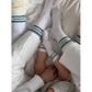 Famvibes Socken MINI weiß / grün – Family Socken aus Baumwolle