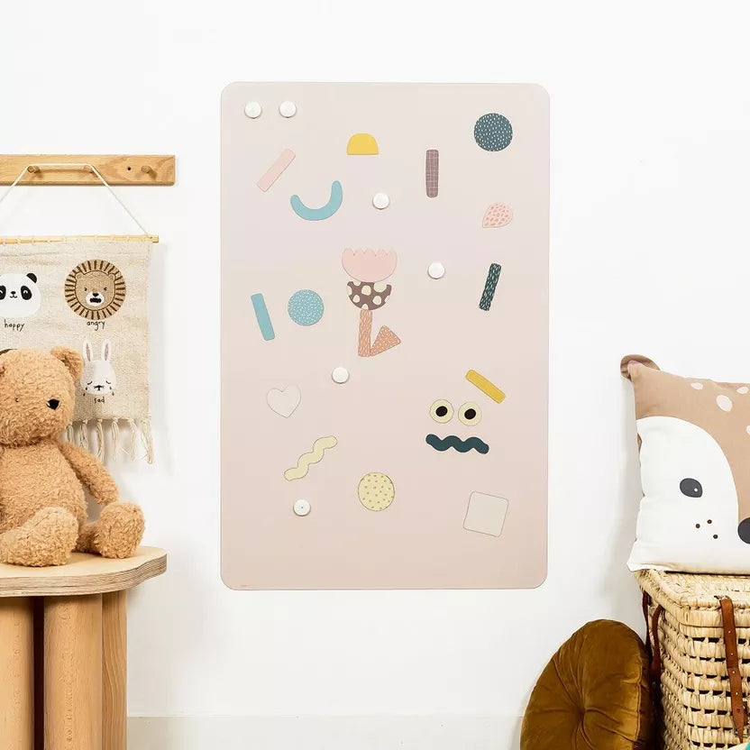 Ferflex - Magnettafel Beige Rose, 90 x 60 cm, Magnetwand inkl. Magnete