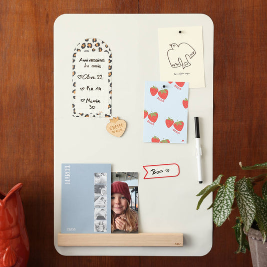 Ferflex - Magnettafel Beige, 90 x 60 cm, Magnetwand inkl. Magnete