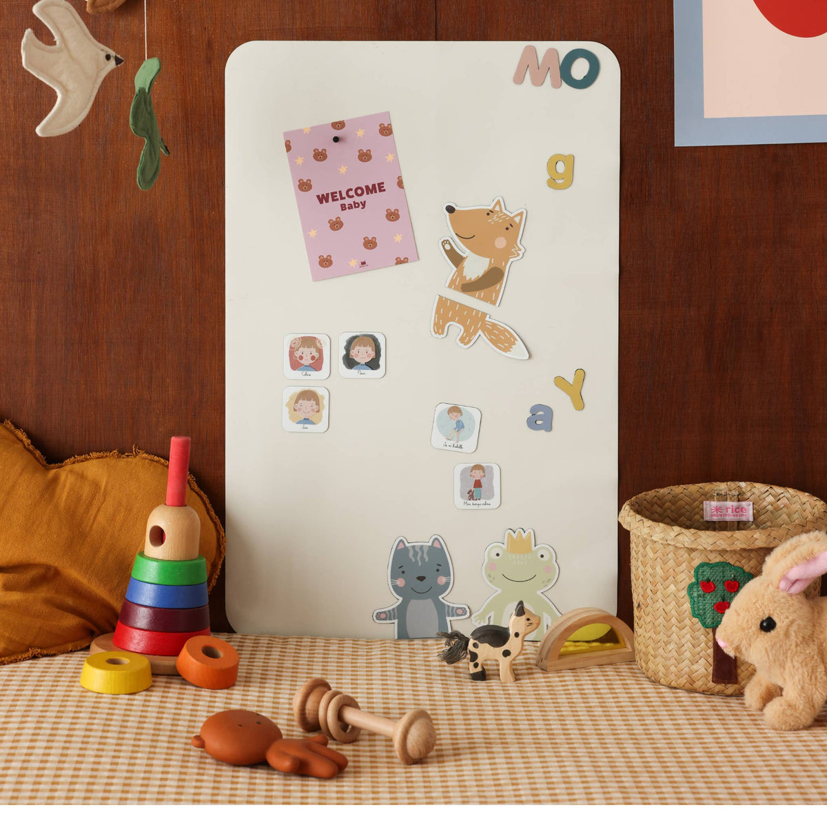 Ferflex - Magnettafel Beige, 90 x 60 cm, Magnetwand inkl. Magnete