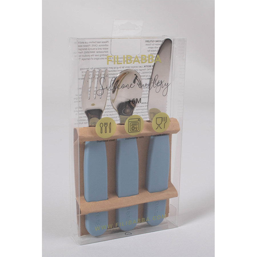 Filibabba - Besteckset aus Silikon "Powder Blue"