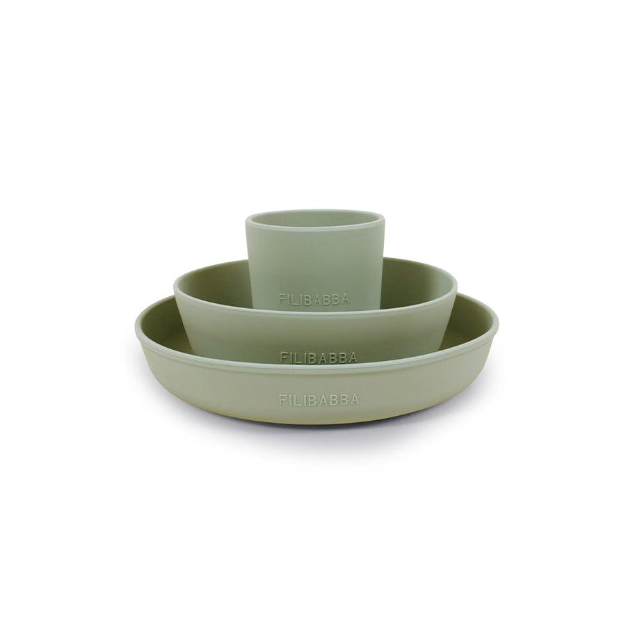 Filibabba - Geschirrset aus Silikon "Green"