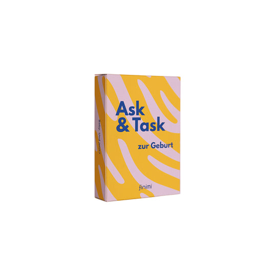 Finimi – Ask & Task Kartenset „zur Geburt“, 53 Karten für Eltern