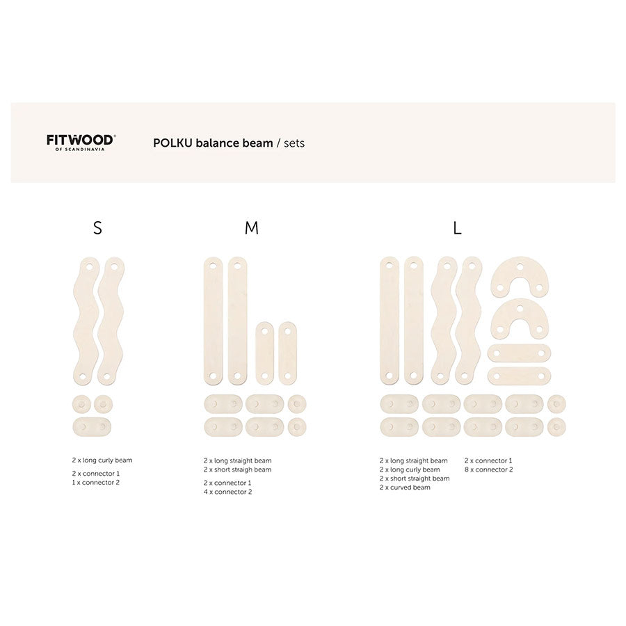 FitWood - Schwebebalken / Balancierbalken "Polku" L