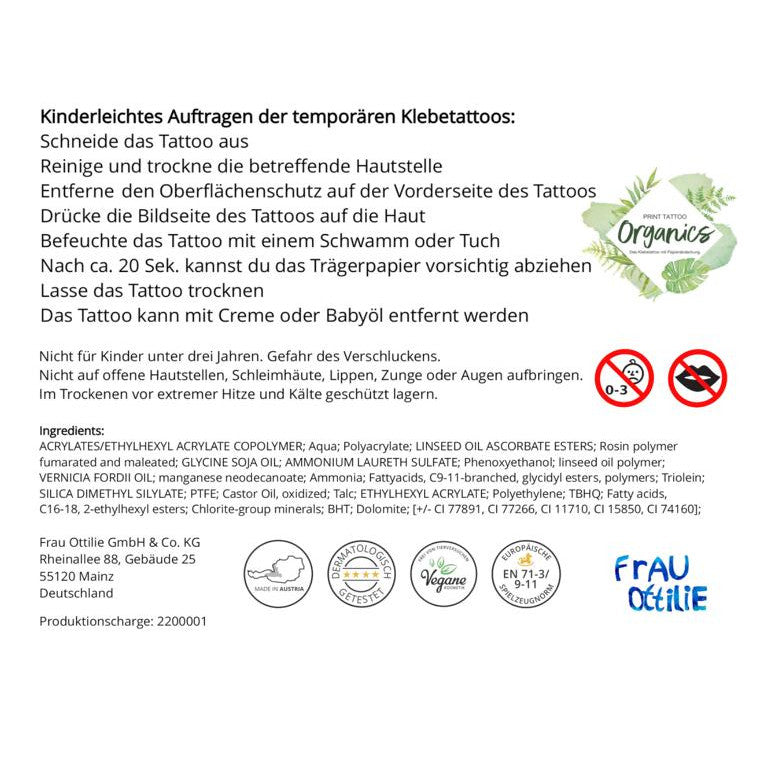 Frau Ottilie – Kindertattoos "Meer", vegan & dermatologisch getestet
