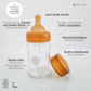 HEVEA - Babyflasche 250 ml, 2er Pack, 100% Glas und Naturkautschuk 