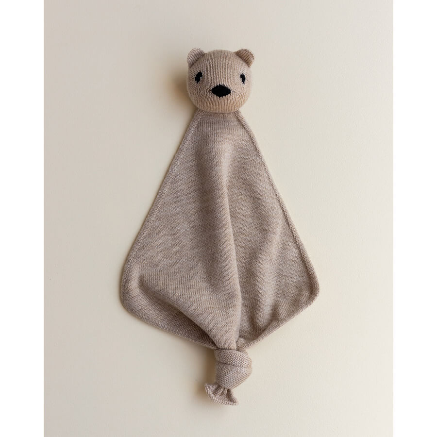 Hvid - Schmusetuch "Teddy Tokki Sand" aus 100% weicher Merinowolle