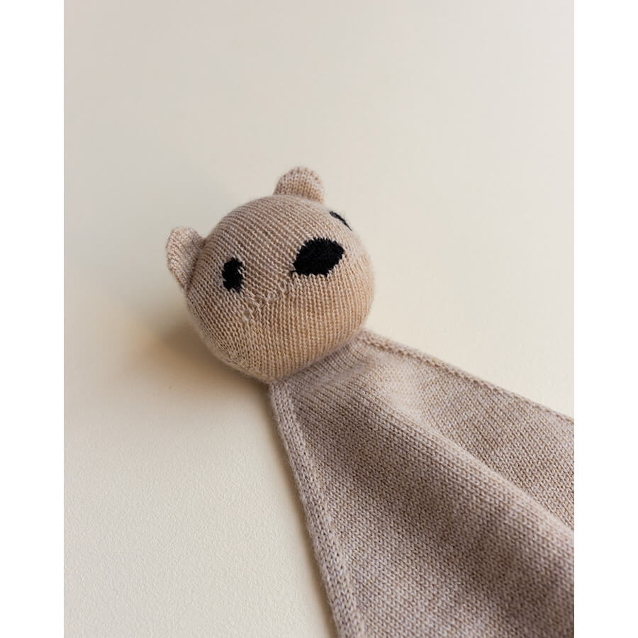 Hvid - Schmusetuch "Teddy Tokki Sand" aus 100% weicher Merinowolle