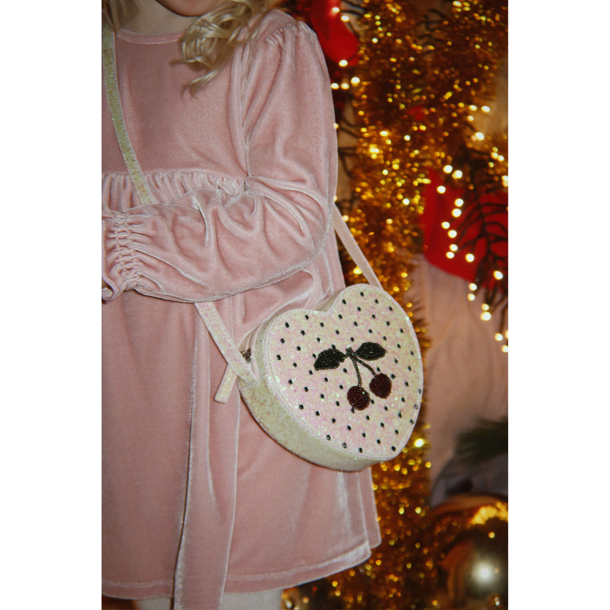 Konges Slojd – Umhängetasche „Heart Cherry“ für Kinder, Tasche