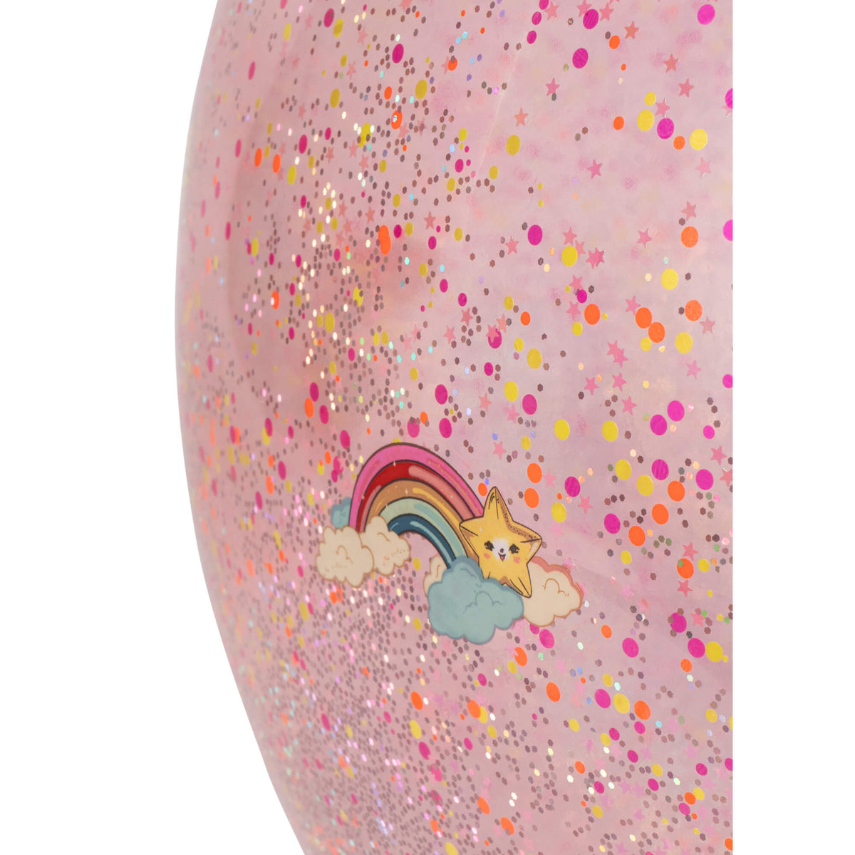 Konges Sløjd – Hüpfball „Glitter Rainbow“ mit Griff & Pumpe, ab 3 Jahren