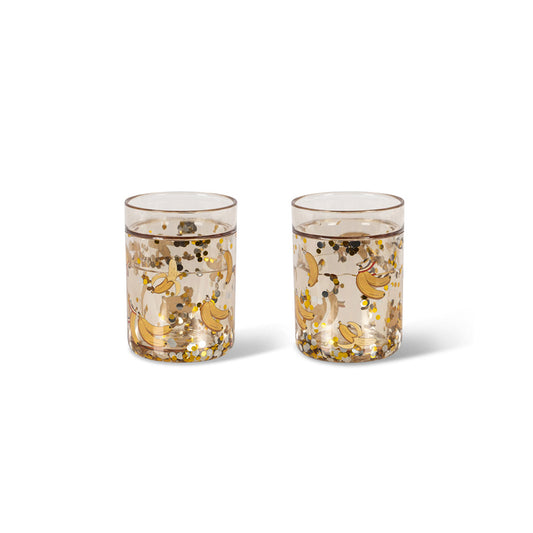Konges Slojd - Glitzerbecher "Let's Go Bananas", 2er Set