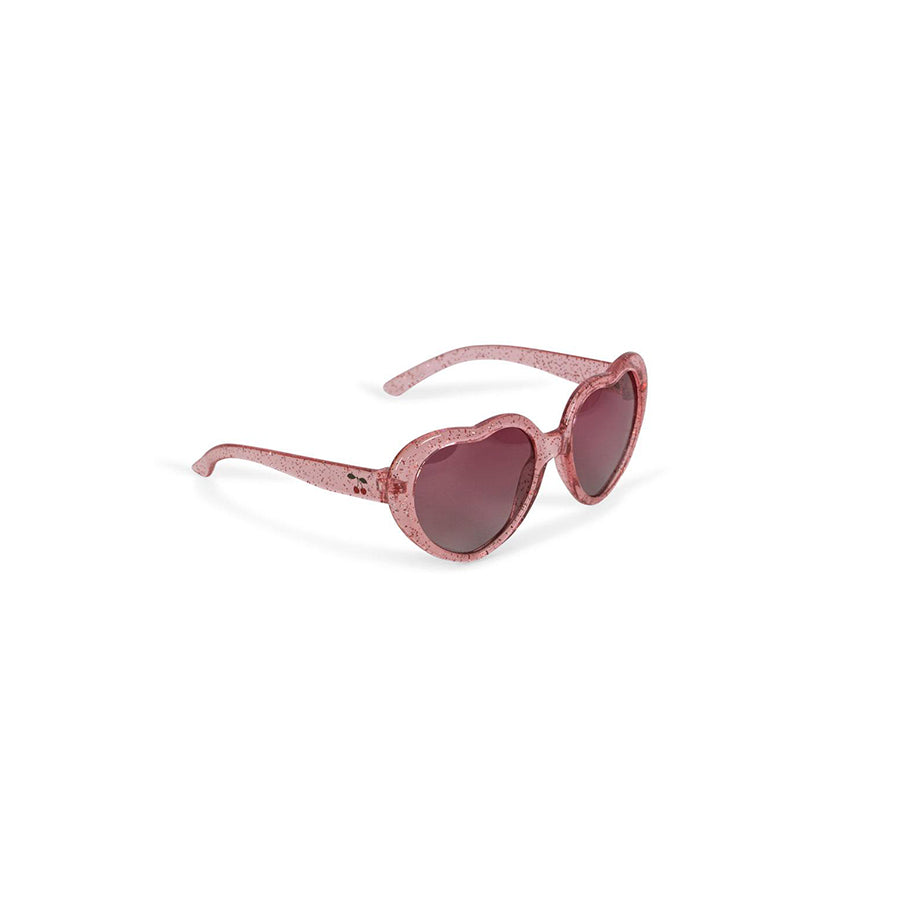 Konges Slojd – Kinder Junior Sonnenbrille „Cherry Glitter Heart“ UV400