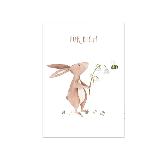 Leo la Douce – Postkarte "Hase | Für dich", nachhaltig & hochwertig