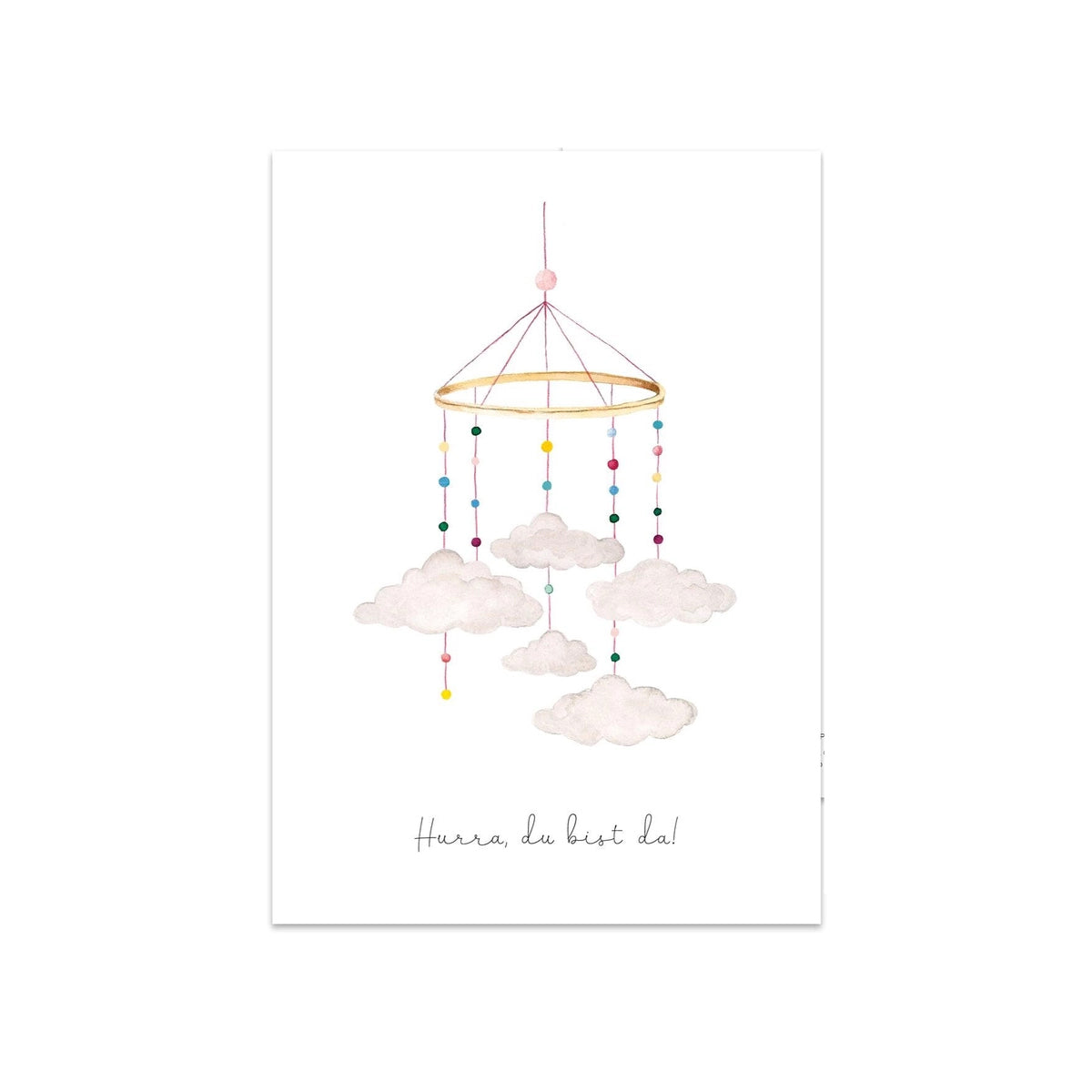 Leo la Douce – Postkarte "Hurra du bist da" zur Geburt
