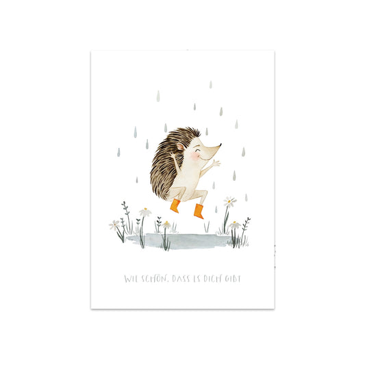 Leo la Douce – Postkarte "Happy Igel", nachhaltig & hochwertig