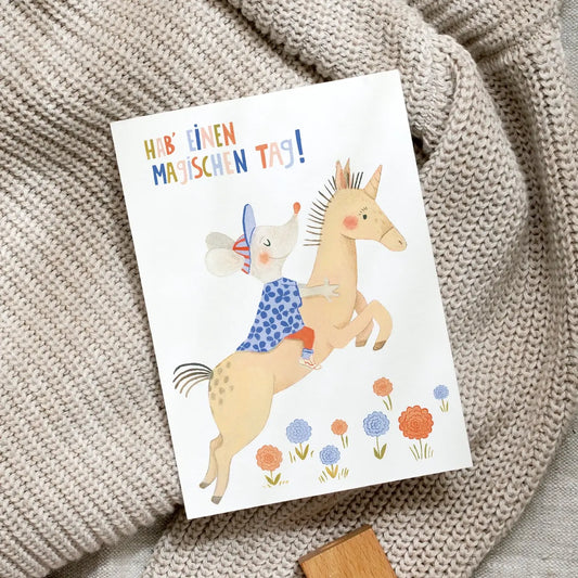 Leo la Douce – Postkarte "Magisches Einhorn", nachhaltig & hochwertig