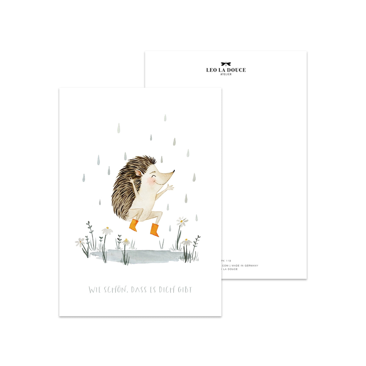 Leo la Douce – Postkarte "Happy Igel", nachhaltig & hochwertig