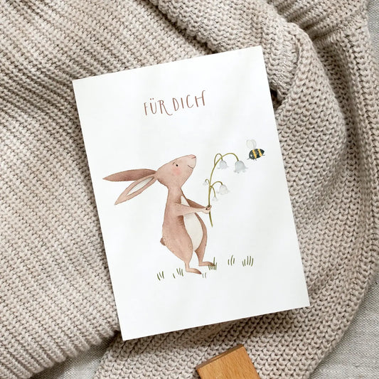 Leo la Douce – Postkarte "Hase | Für dich", nachhaltig & hochwertig