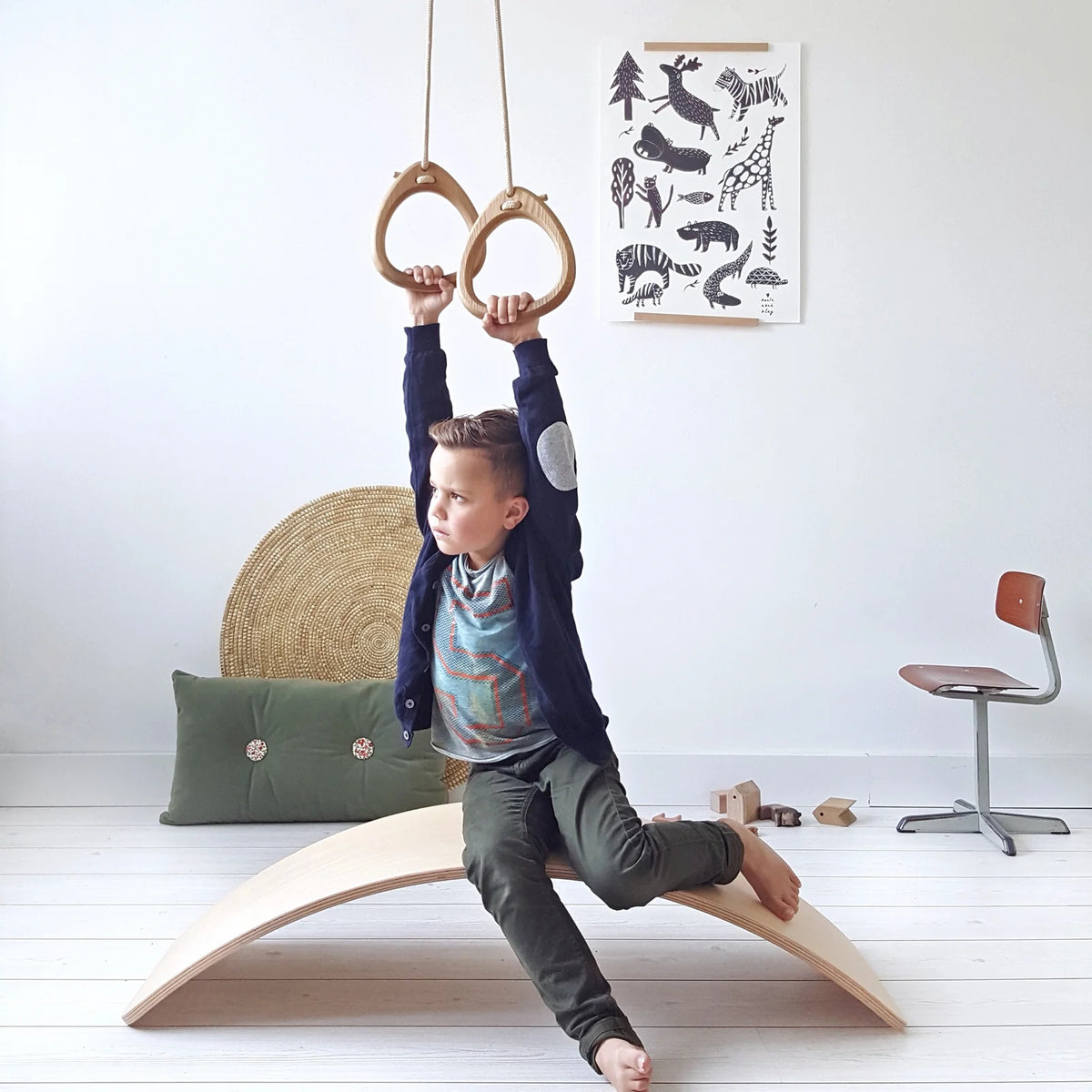Lillagunga – Turnringe „Rings Oak Beige“, höhenverstellbare Holzringe