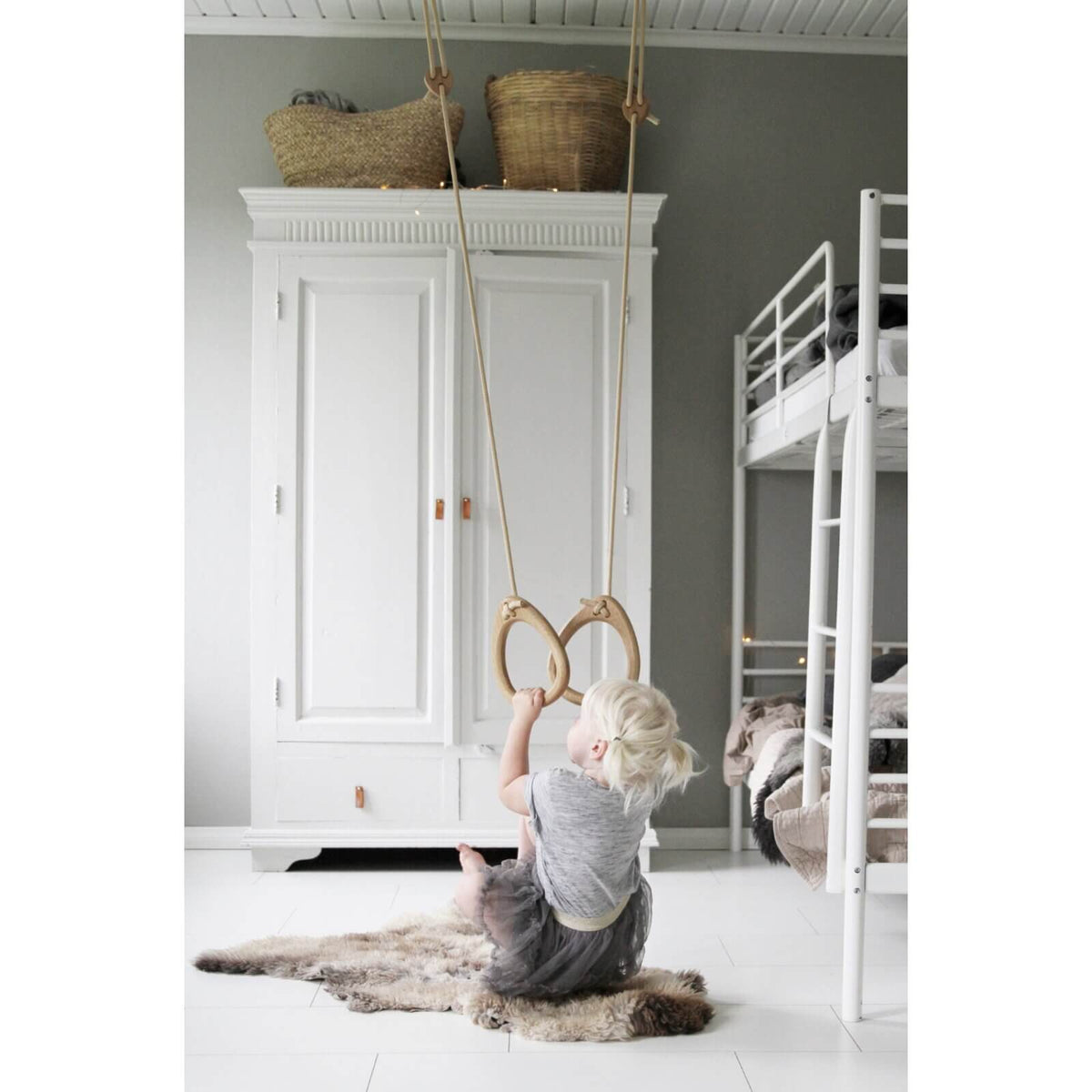 Lillagunga – Turnringe „Rings Oak Black“, höhenverstellbare Holzringe