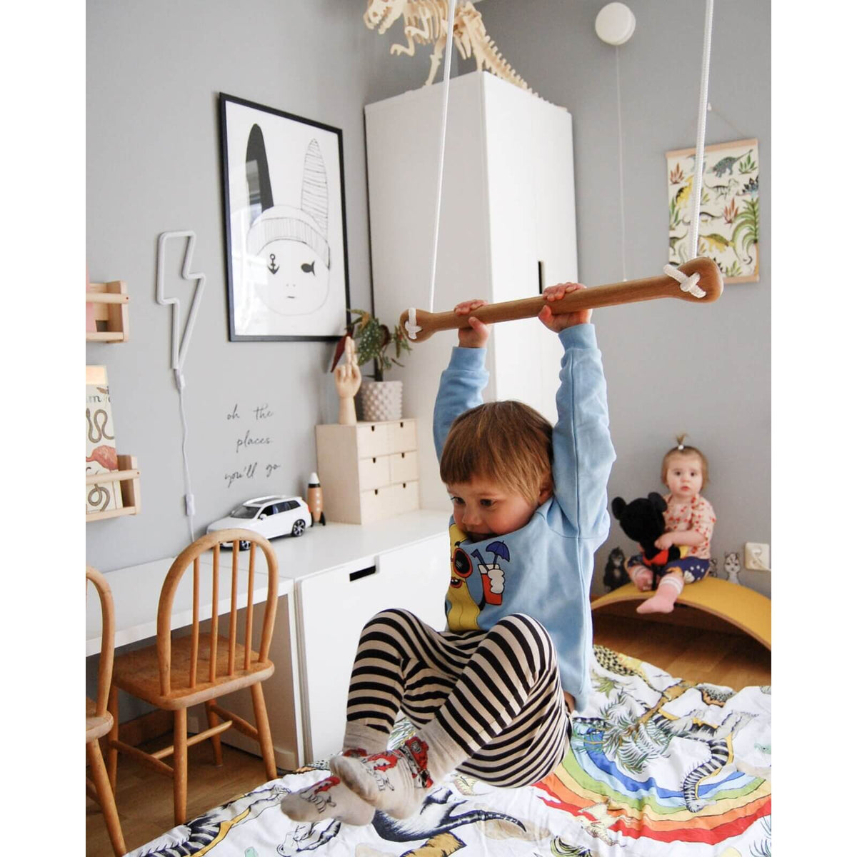 Lillagunga – Kinderschaukel „Bone Birch Beige“, Schaukel aus Holz